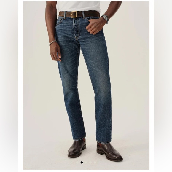 Buck Mason Men's Button Fly Maverick Slim Dark Wash Jeans - 30x34 - Picture 1 of 16